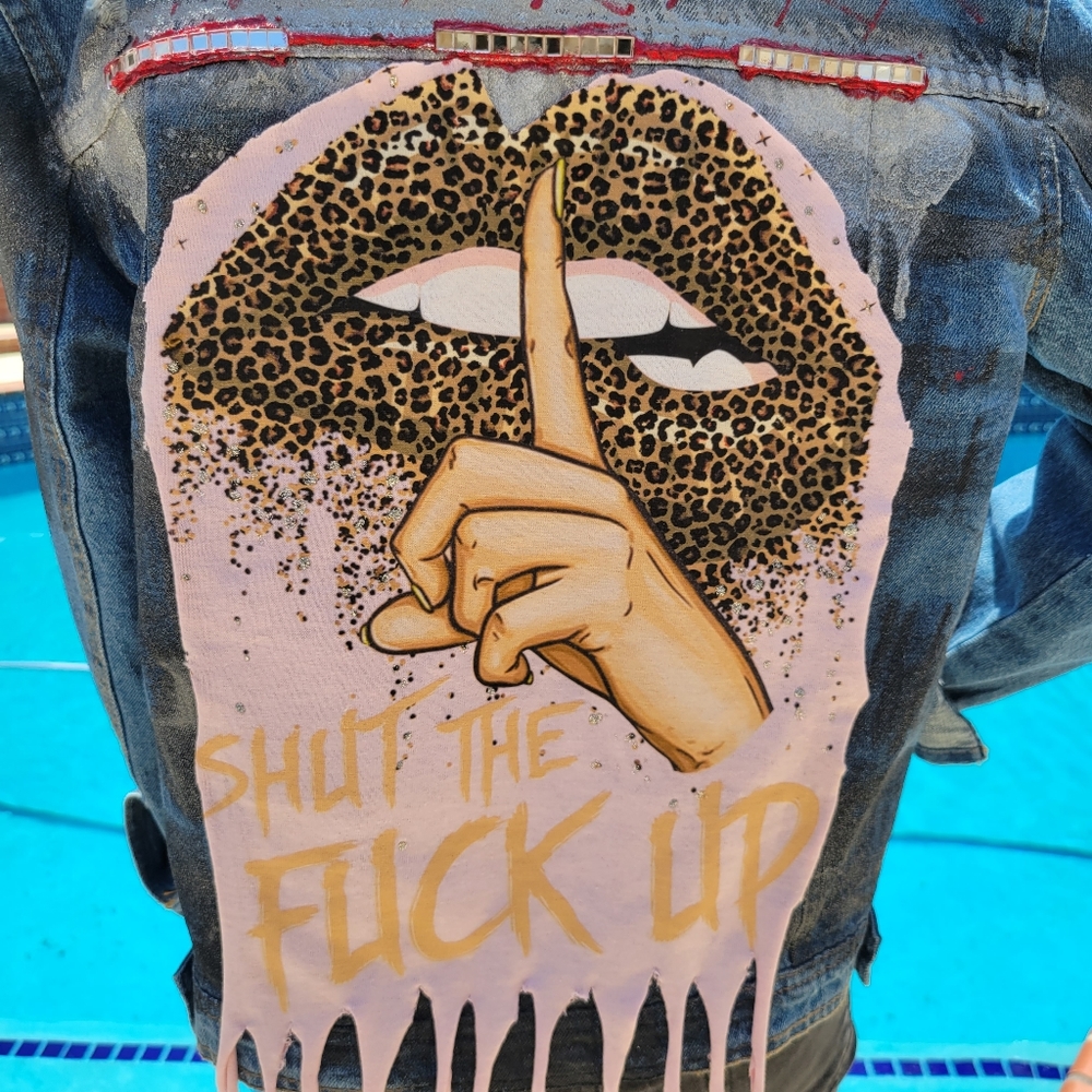 Exclusive Custom "F****** Jackets" One-of-a-Kind Denim Jacket - Size S - Picture 4 of 7